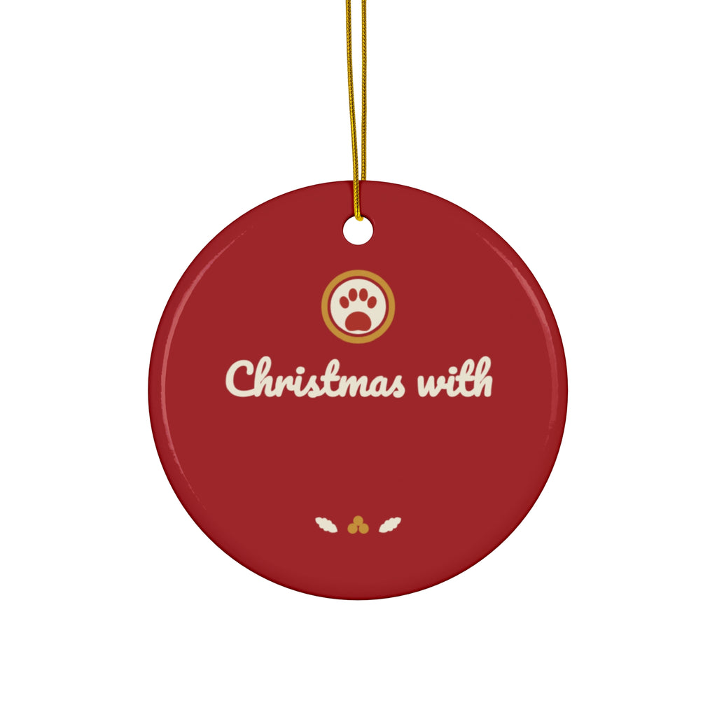 Custom pet name Christmas ceramic ornament, photo 1 of 3