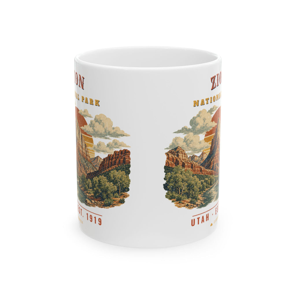 Zion National Park Mug – Vintage The Watchman 11oz Coffee Mug – Landscape