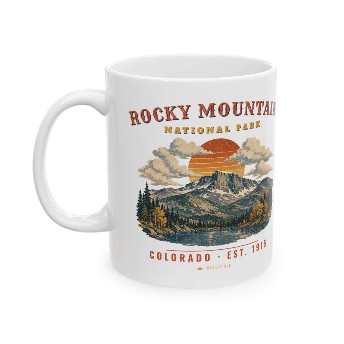 Rocky Mountain National Park Mug – Vintage Longs Peak 11oz Coffee Mug – Landscape