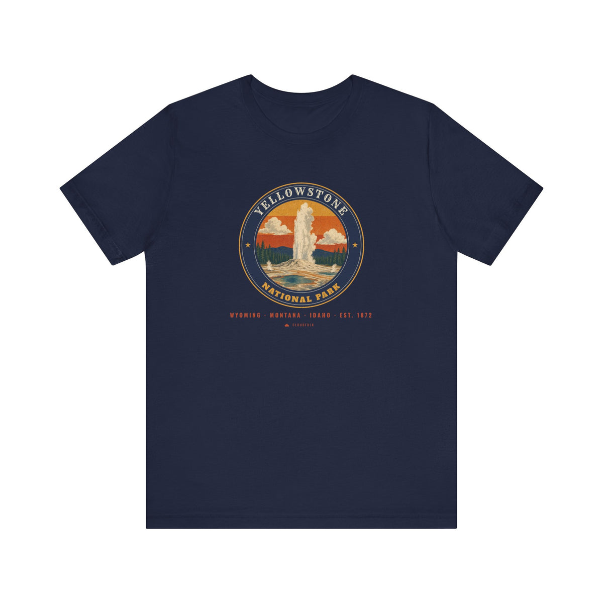 Yellowstone National Park T-Shirt – Vintage Geyser Basin Tee – Emblem