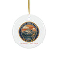 Rocky Mountain National Park Ornament – Vintage Longs Peak Ceramic Christmas Ornament – Emblem
