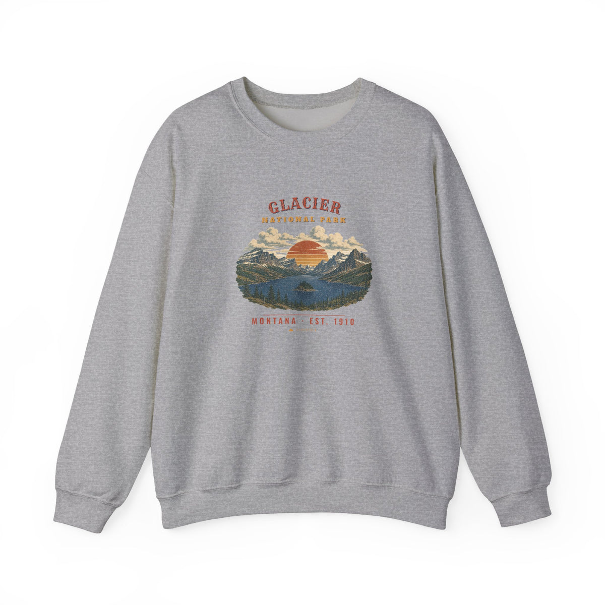 Glacier National Park Sweatshirt – Vintage St. Mary Lake Crewneck – Landscape