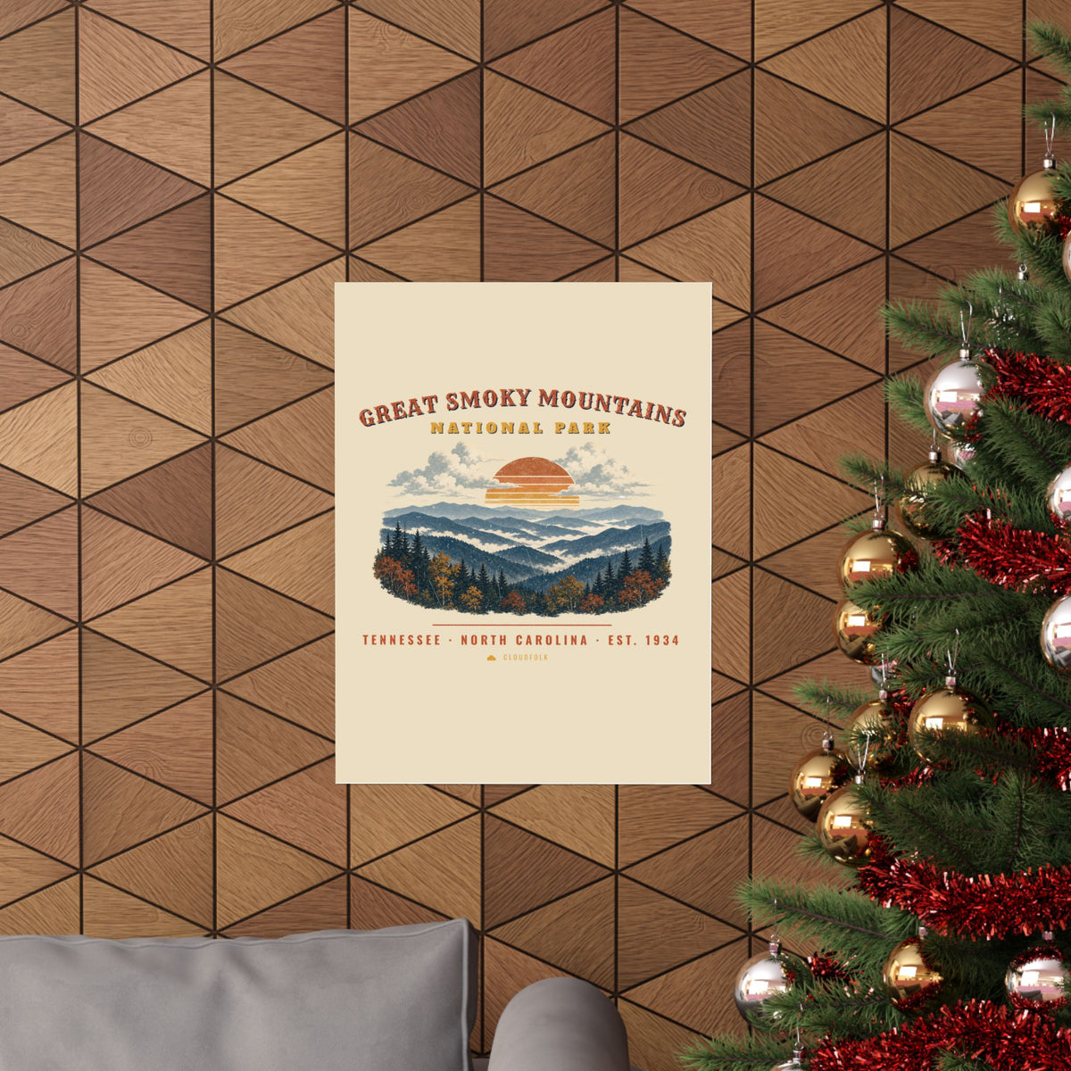 Great Smoky Mountains National Park Poster – Vintage Misty Ridges 18x24 Art Print – Landscape