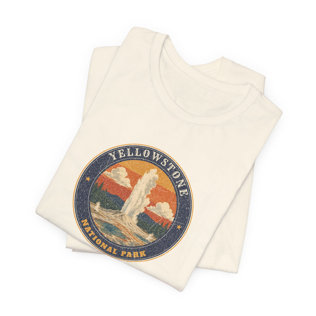 Yellowstone National Park T-Shirt – Vintage Geyser Basin Tee – Emblem