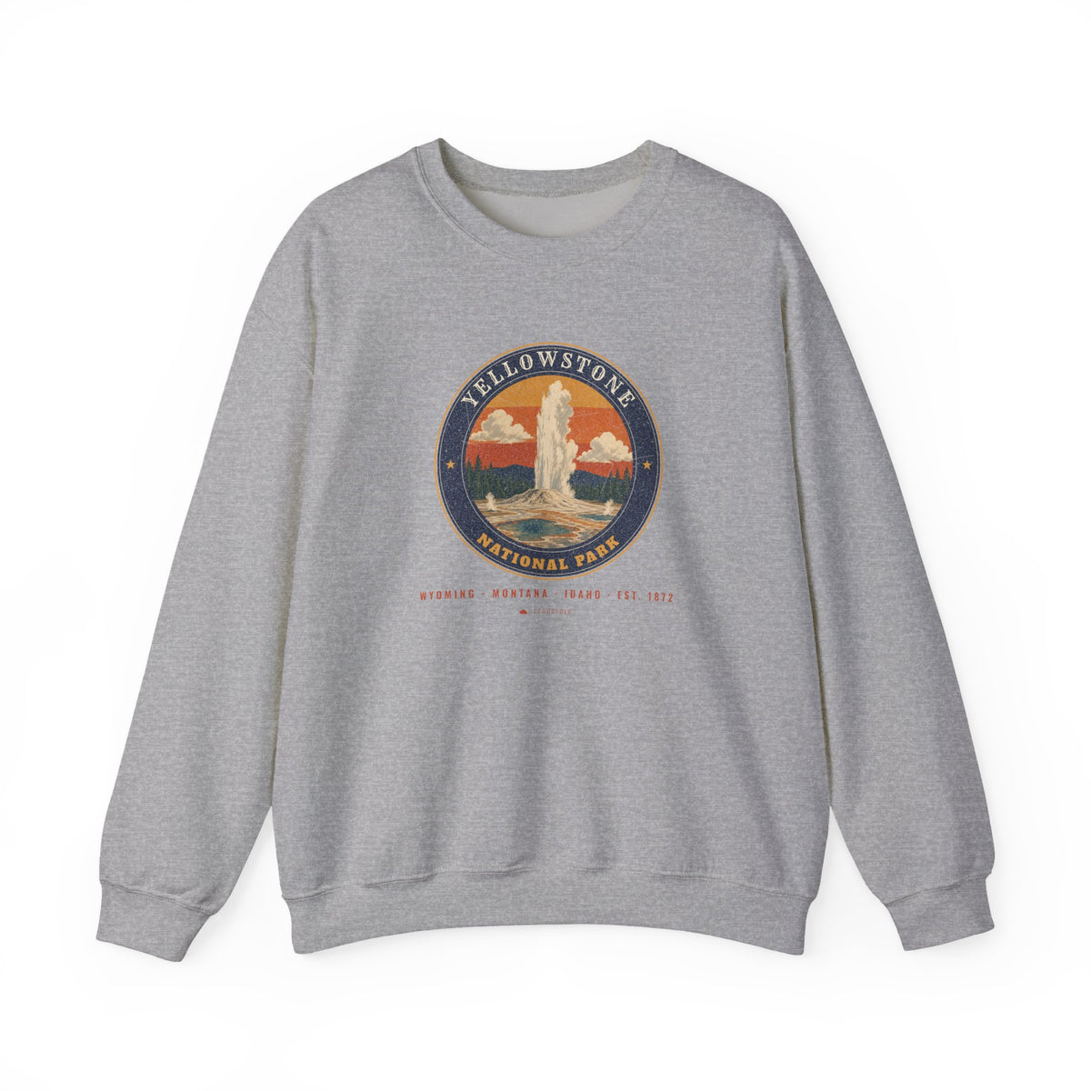Yellowstone National Park Sweatshirt – Vintage Geyser Basin Crewneck – Emblem