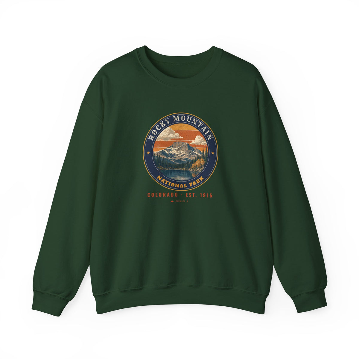 Rocky Mountain National Park Sweatshirt – Vintage Longs Peak Crewneck – Emblem