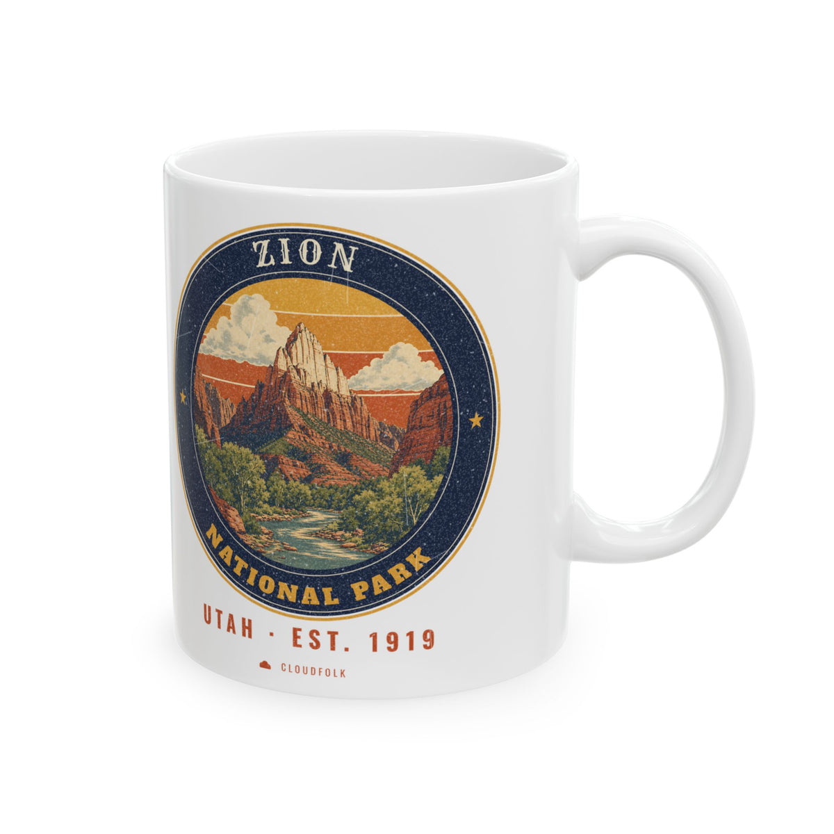 Zion National Park Mug – Vintage The Watchman 11oz Coffee Mug – Emblem
