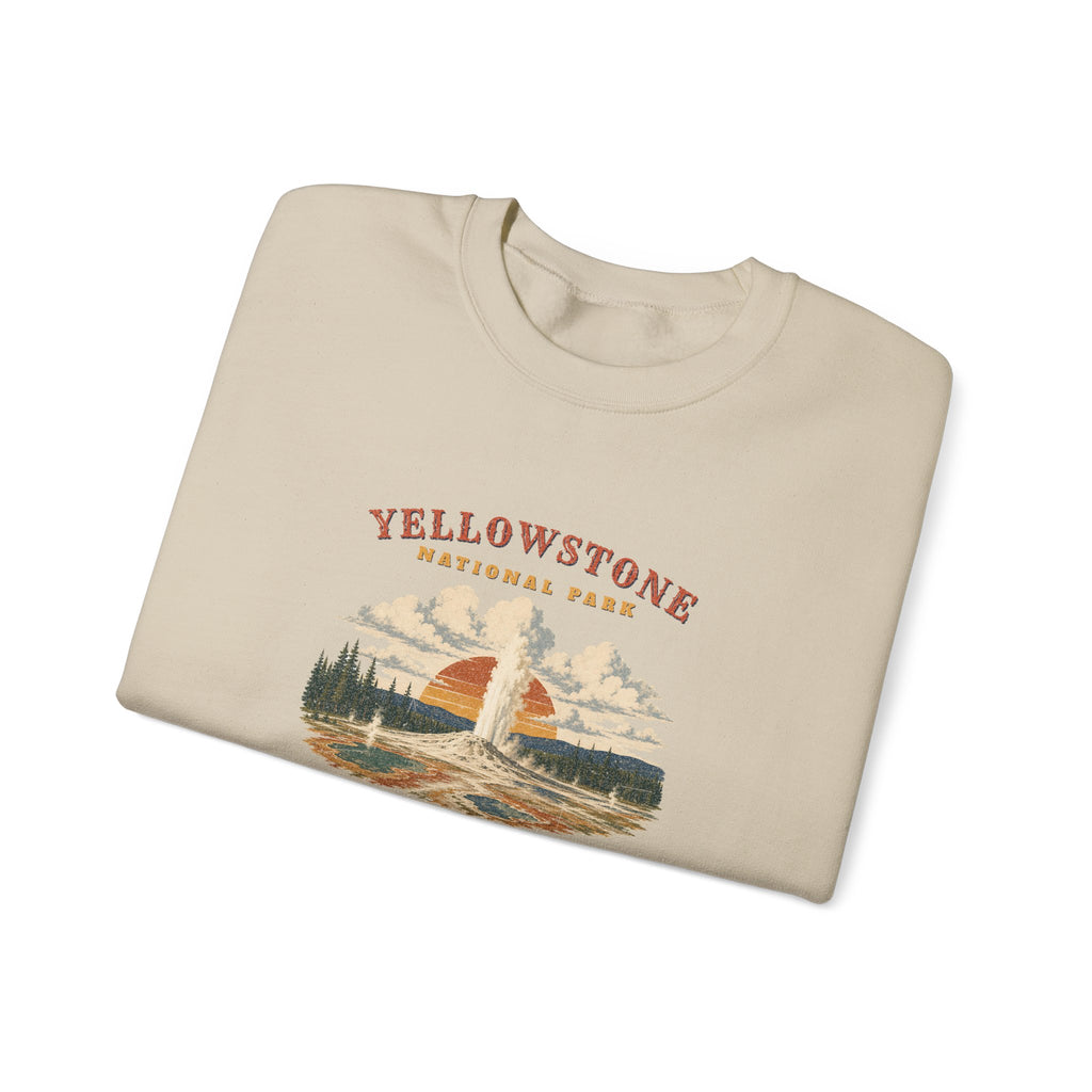 Yellowstone National Park Sweatshirt – Vintage Geyser Basin Crewneck – Landscape