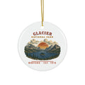 Glacier National Park Ornament – Vintage St. Mary Lake Ceramic Christmas Ornament – Landscape
