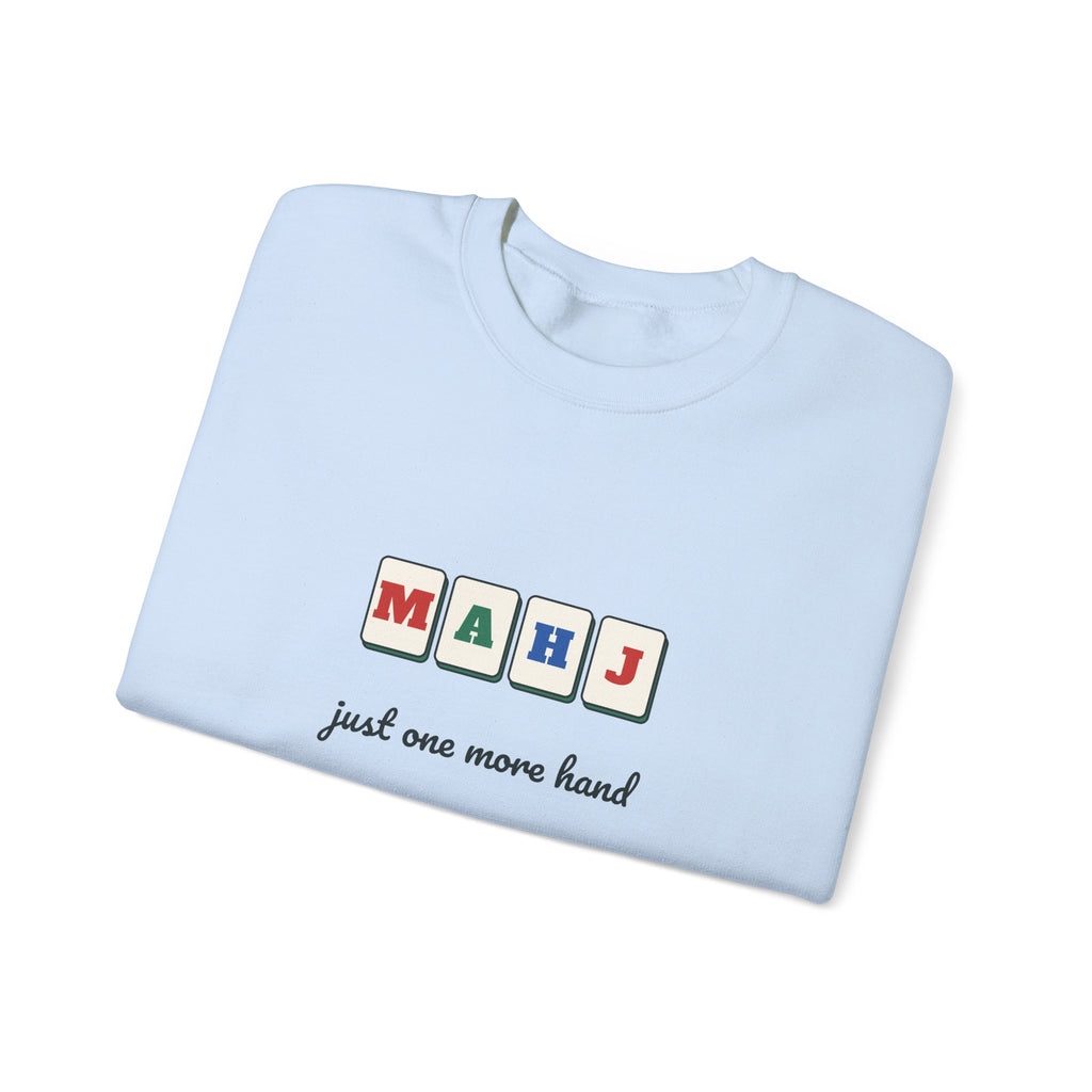 Mahj Tile Letters Sweatshirt, Just One More Hand Mahjong Crewneck