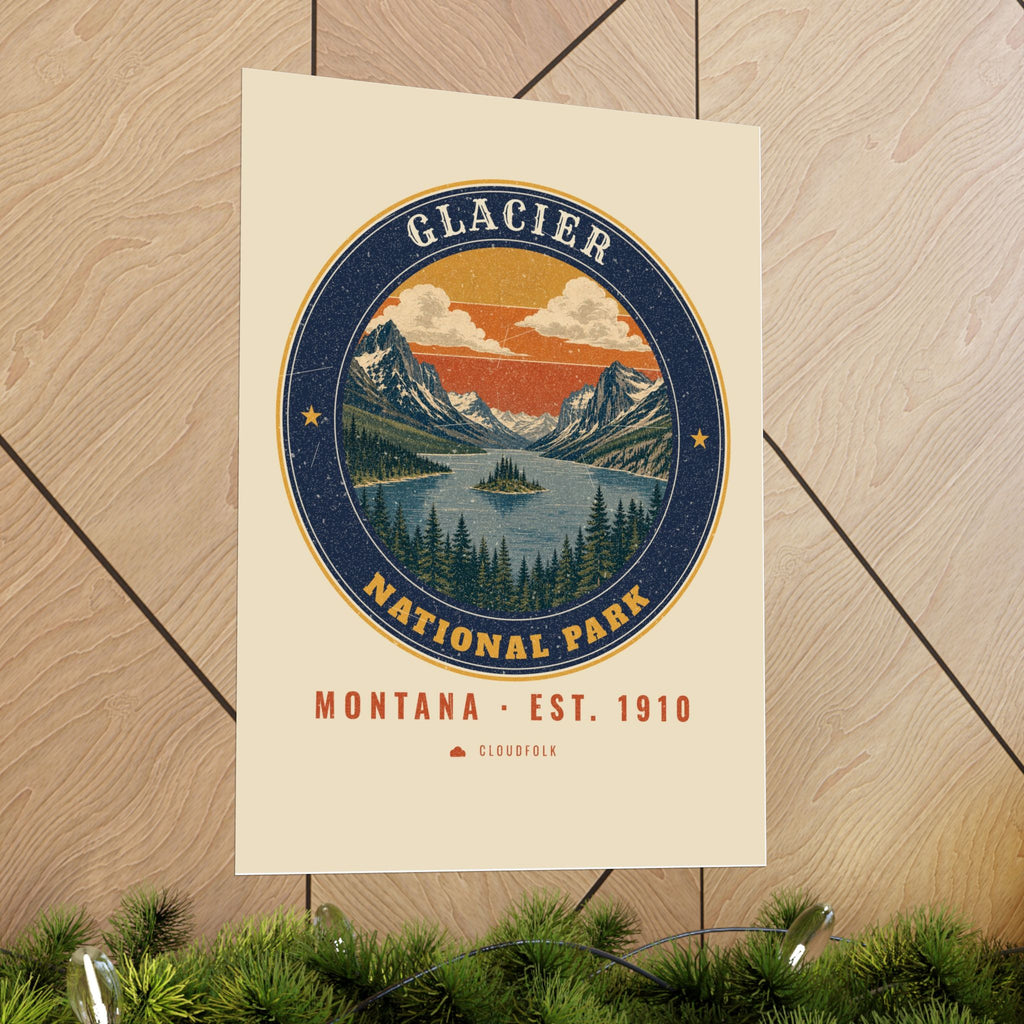 Glacier National Park Poster – Vintage St. Mary Lake 18x24 Art Print – Emblem