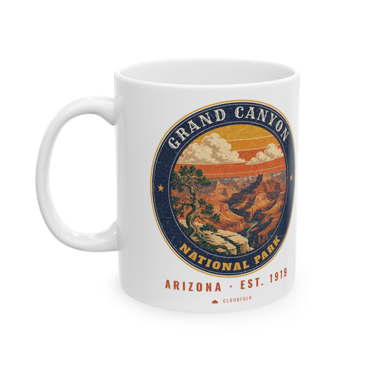 Grand Canyon National Park Mug – Vintage South Rim 11oz Coffee Mug – Emblem
