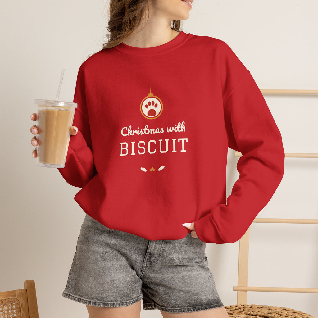 Custom Pet Name Christmas Sweatshirt, Personalized Dog or Cat Crewneck