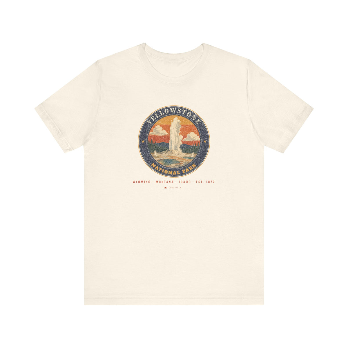 Yellowstone National Park T-Shirt – Vintage Geyser Basin Tee – Emblem