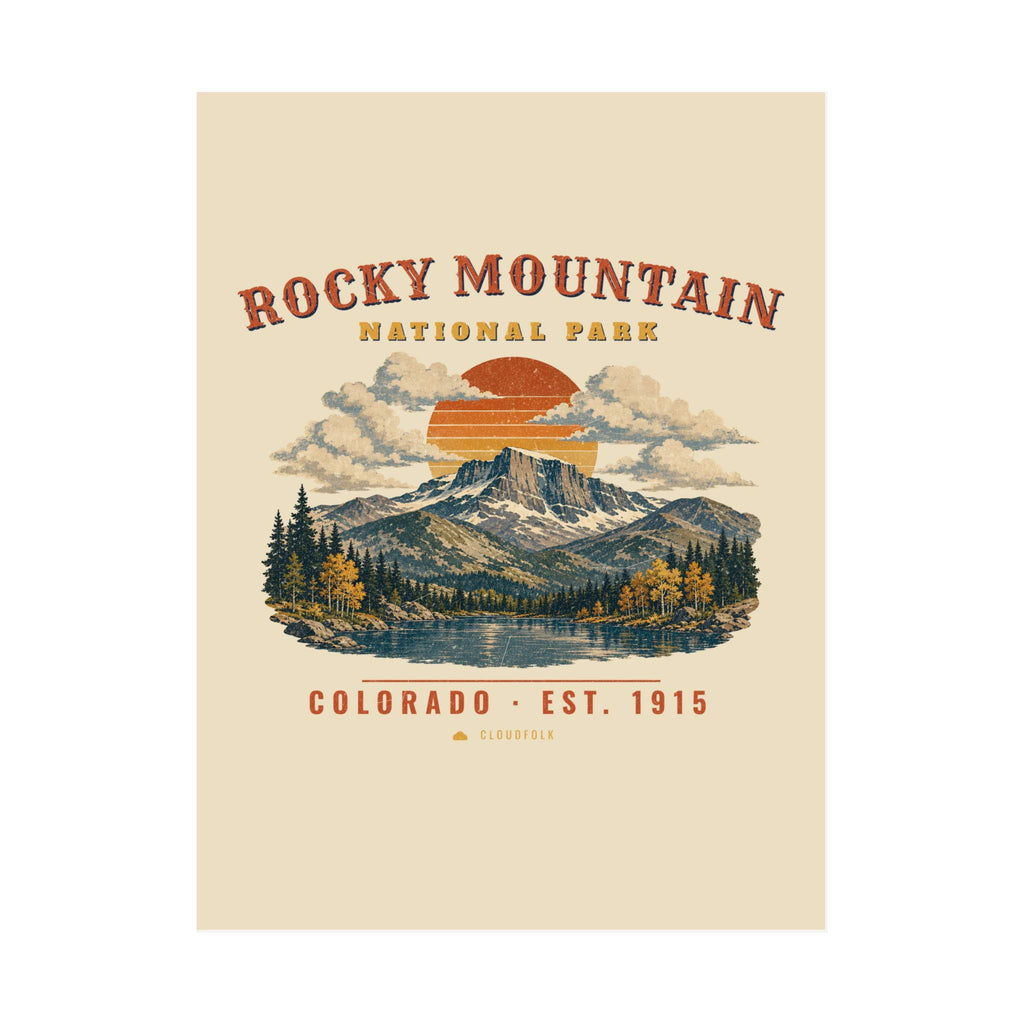 Rocky Mountain National Park Poster – Vintage Longs Peak 18x24 Art Print – Landscape