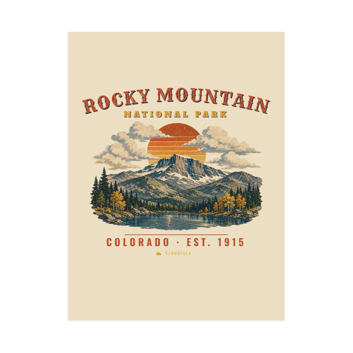 Rocky Mountain National Park Poster – Vintage Longs Peak 18x24 Art Print – Landscape