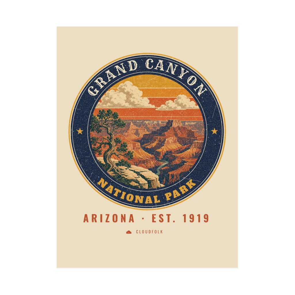 Grand Canyon National Park Poster – Vintage South Rim 18x24 Art Print – Emblem