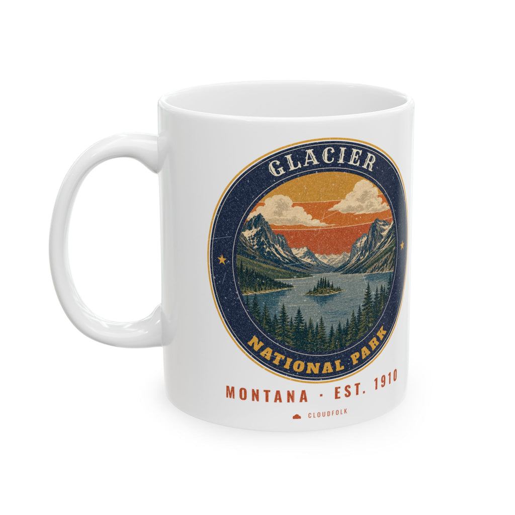 Glacier National Park Mug – Vintage St. Mary Lake 11oz Coffee Mug – Emblem