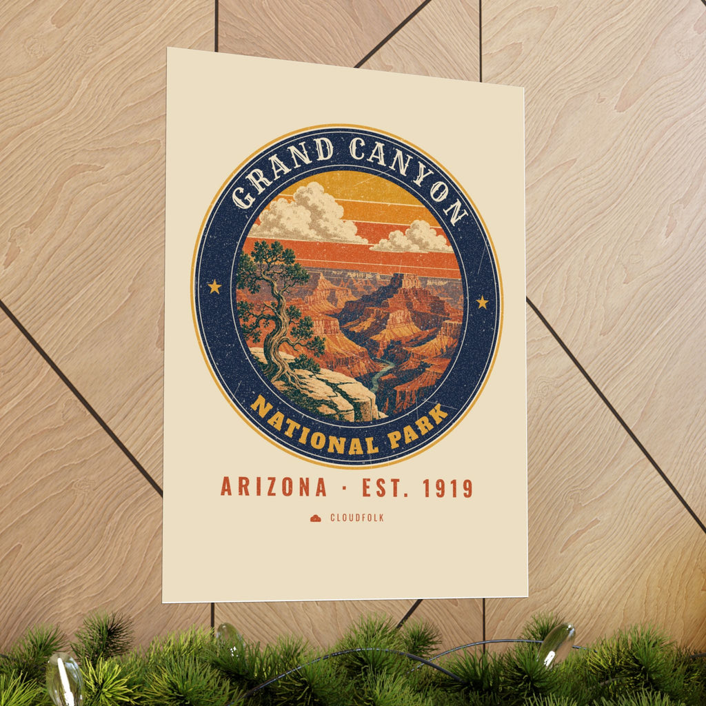 Grand Canyon National Park Poster – Vintage South Rim 18x24 Art Print – Emblem