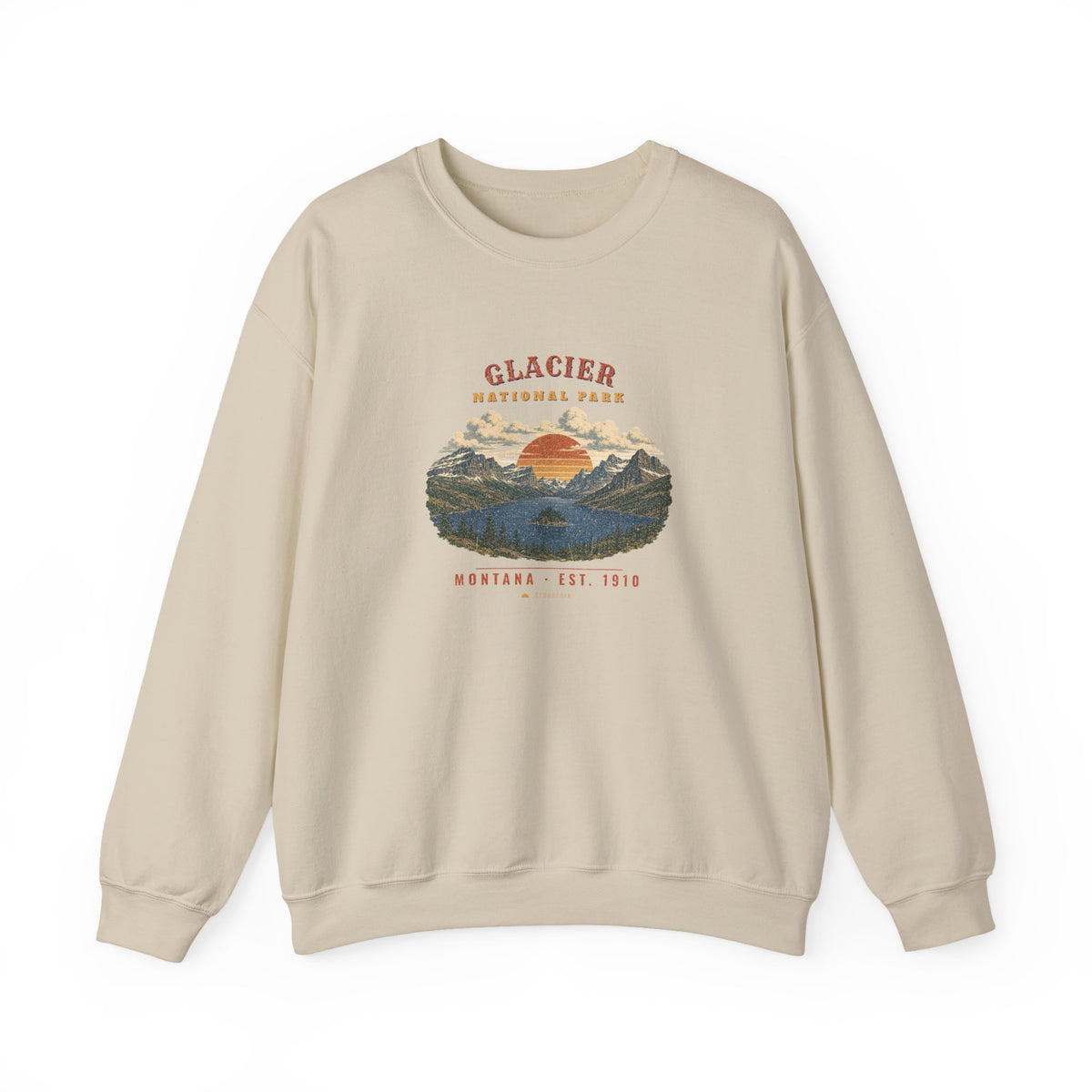Glacier National Park Sweatshirt – Vintage St. Mary Lake Crewneck – Landscape
