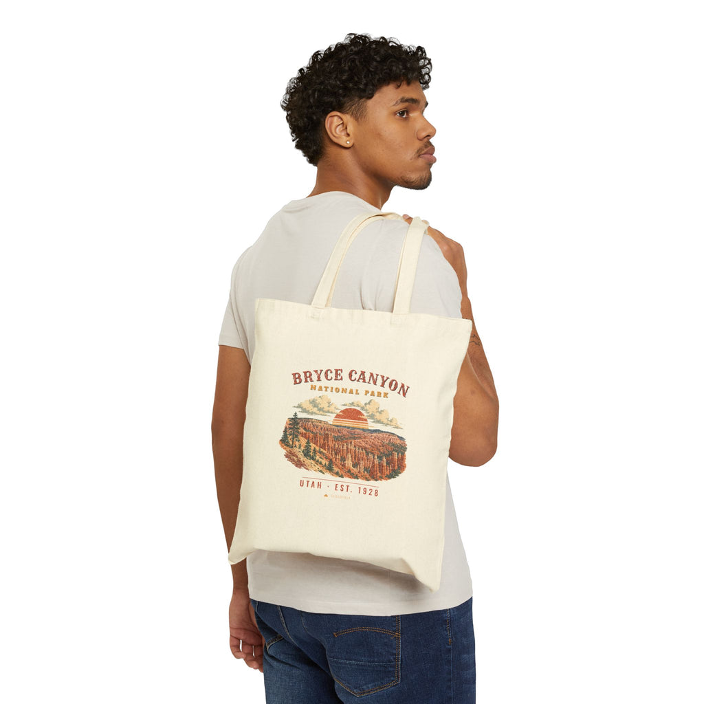 Bryce Canyon National Park Tote Bag – Vintage Hoodoo Amphitheater Natural Canvas Tote – Landscape