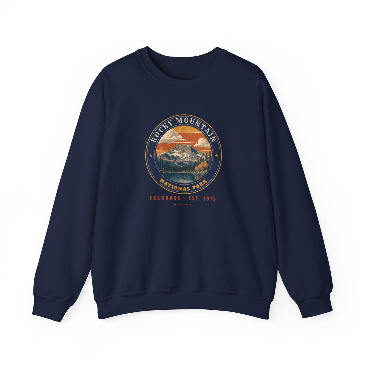 Rocky Mountain National Park Sweatshirt – Vintage Longs Peak Crewneck – Emblem