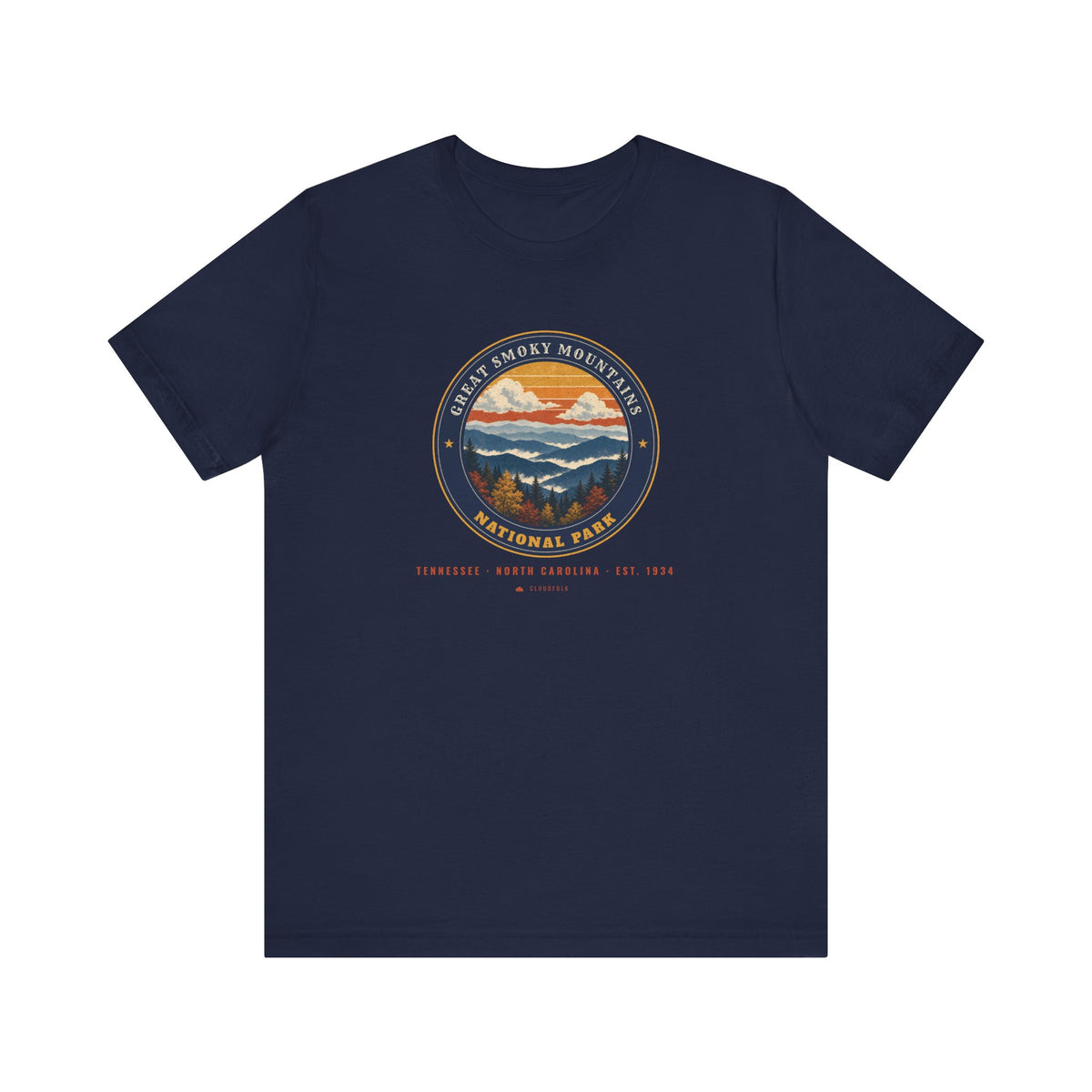 Great Smoky Mountains National Park T-Shirt – Vintage Misty Ridges Tee – Emblem