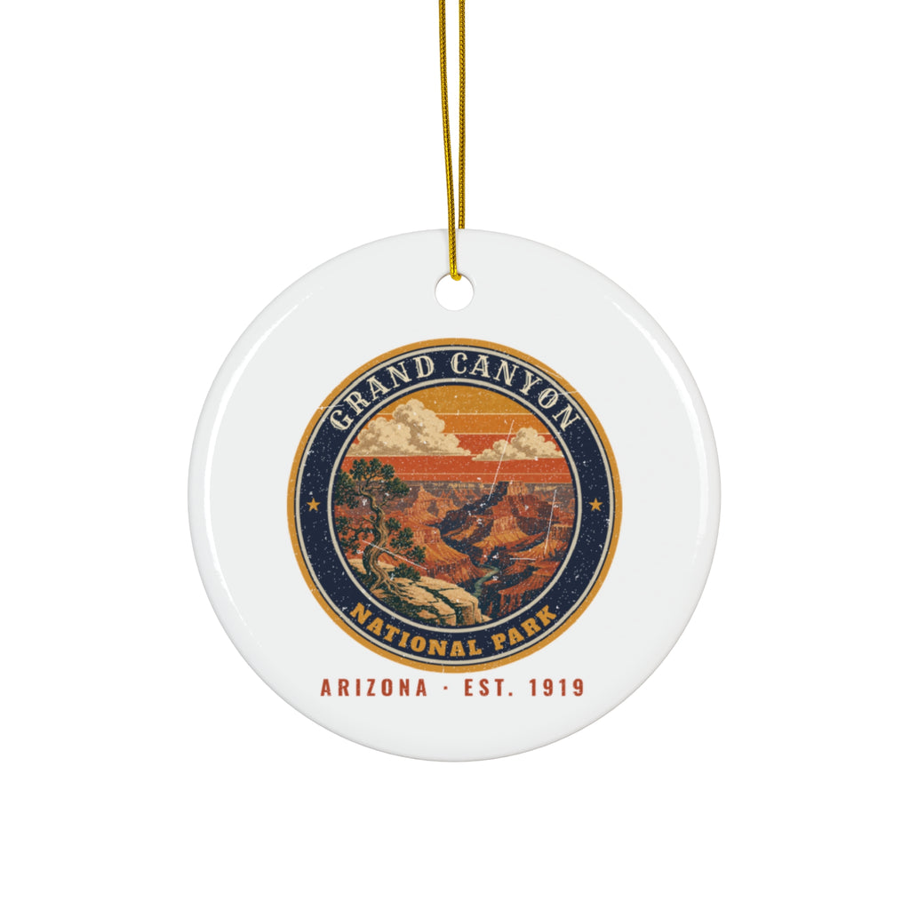 Grand Canyon National Park Ornament – Vintage South Rim Ceramic Christmas Ornament – Emblem