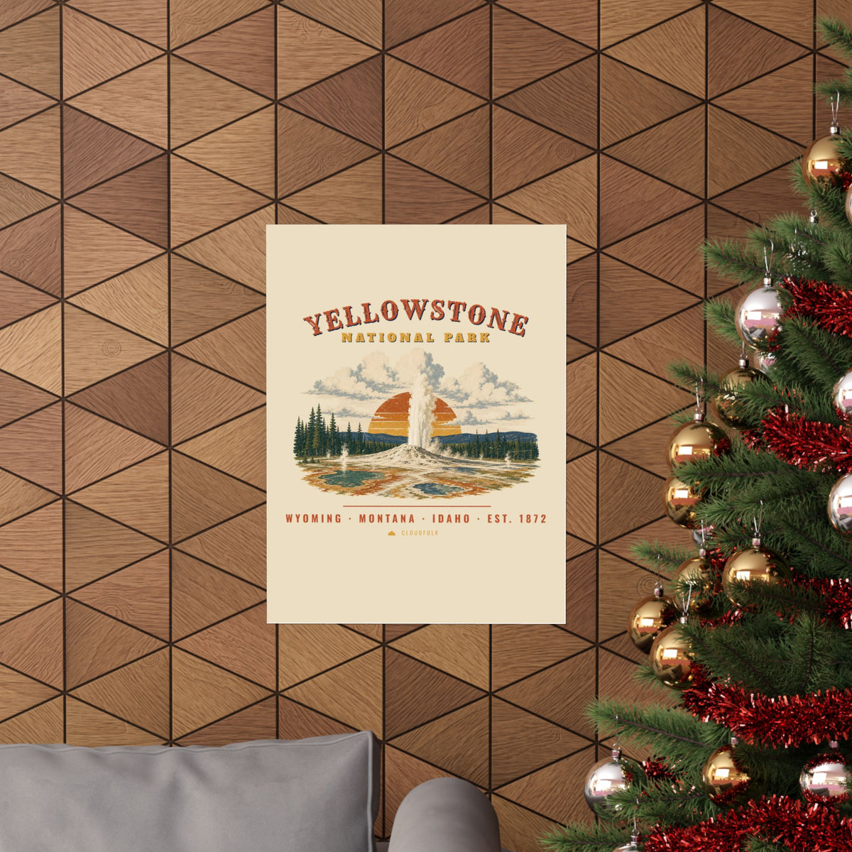 Yellowstone National Park Poster – Vintage Geyser Basin 18x24 Art Print – Landscape