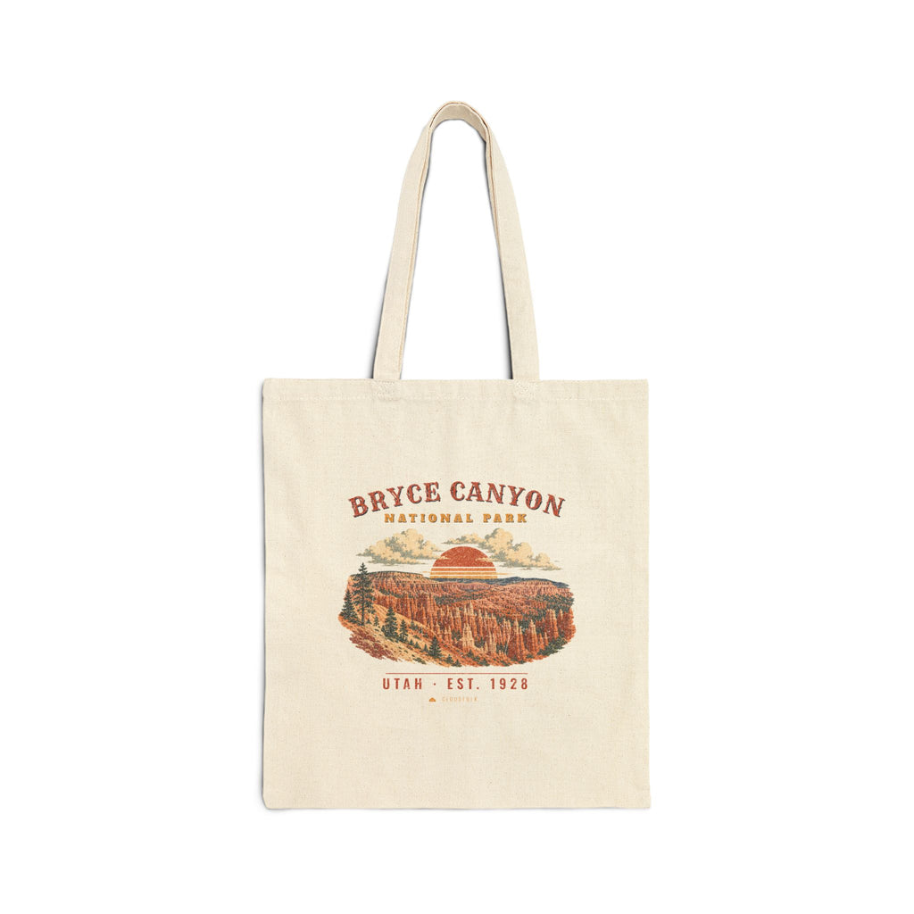 Bryce Canyon National Park Tote Bag – Vintage Hoodoo Amphitheater Natural Canvas Tote – Landscape