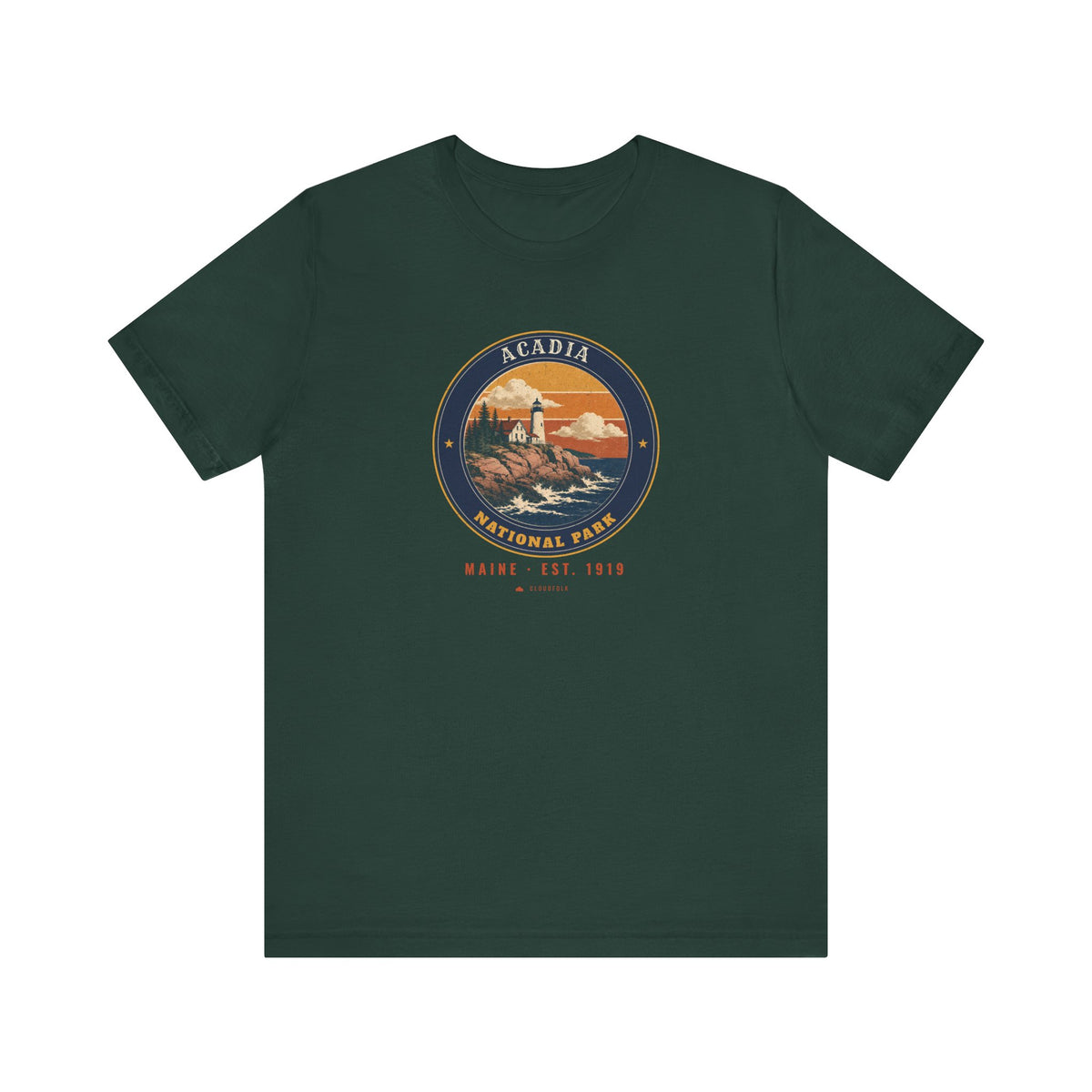 Acadia National Park T-Shirt – Vintage Lighthouse Coast Tee – Emblem