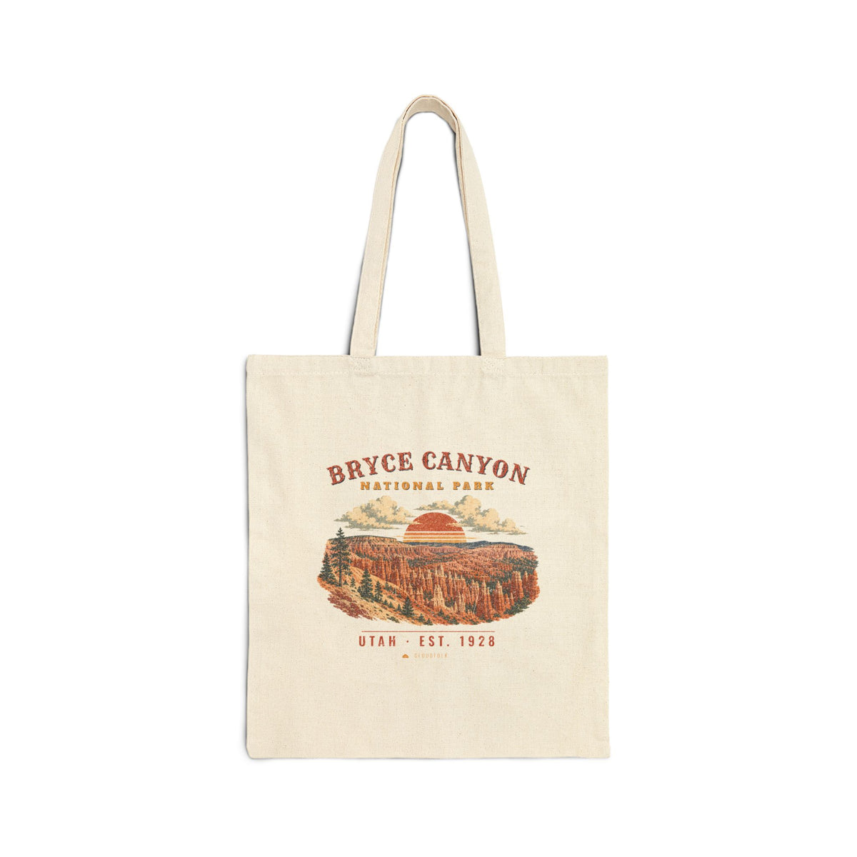 Bryce Canyon National Park Tote Bag – Vintage Hoodoo Amphitheater Natural Canvas Tote – Landscape