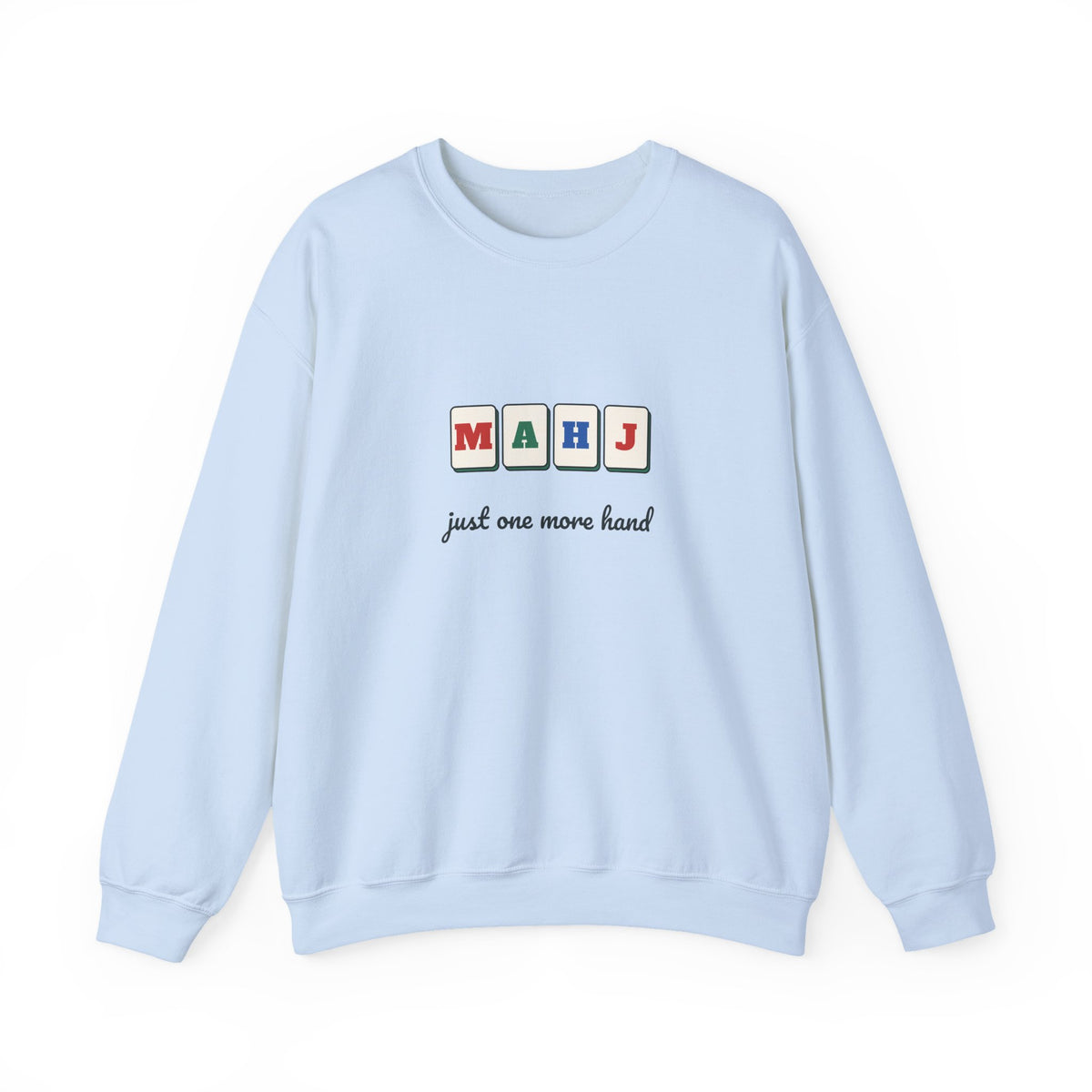 Mahj Tile Letters Sweatshirt, Just One More Hand Mahjong Crewneck