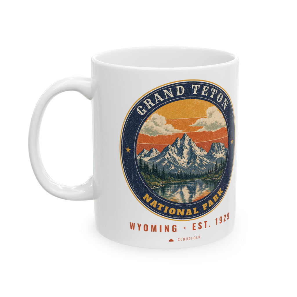 Grand Teton National Park Mug – Vintage Teton Range 11oz Coffee Mug – Emblem