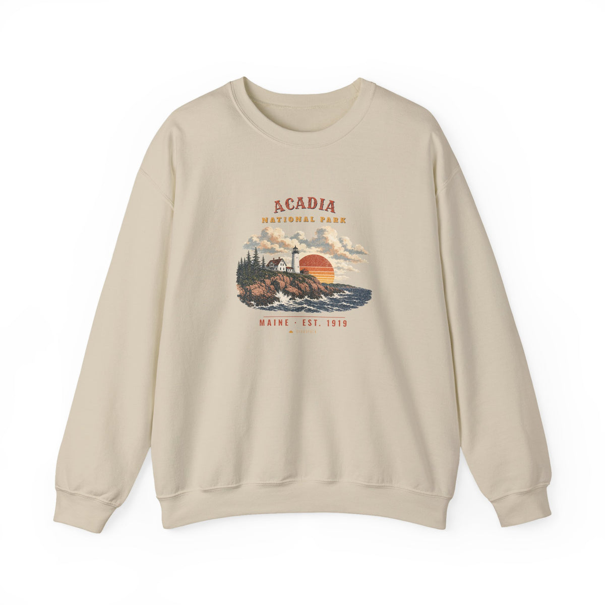 Acadia National Park Sweatshirt – Vintage Lighthouse Coast Crewneck – Landscape