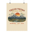 Grand Teton National Park Poster – Vintage Teton Range 18x24 Art Print – Landscape