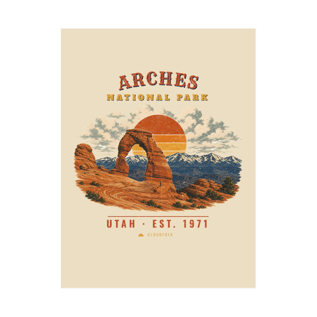 Arches National Park Poster – Vintage Delicate Arch 18x24 Art Print – Landscape