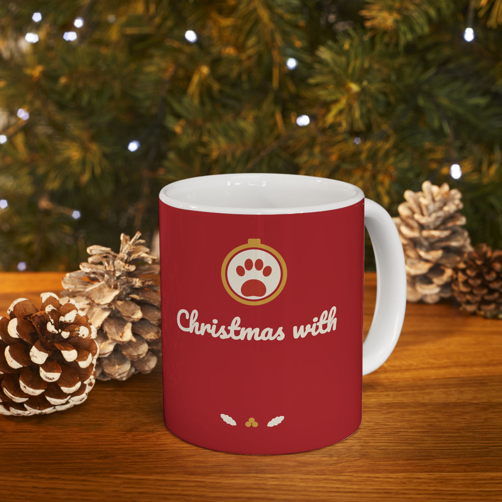 Custom Pet Name Christmas Mug, Dog or Cat Coffee Mug Gift