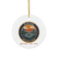 Glacier National Park Ornament – Vintage St. Mary Lake Ceramic Christmas Ornament – Emblem