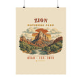 Zion National Park Poster – Vintage The Watchman 18x24 Art Print – Landscape