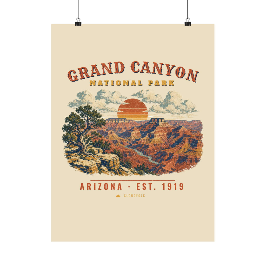 Grand Canyon National Park Poster – Vintage South Rim 18x24 Art Print – Landscape