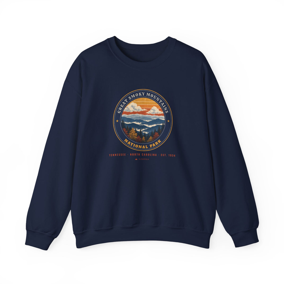 Great Smoky Mountains National Park Sweatshirt – Vintage Misty Ridges Crewneck – Emblem