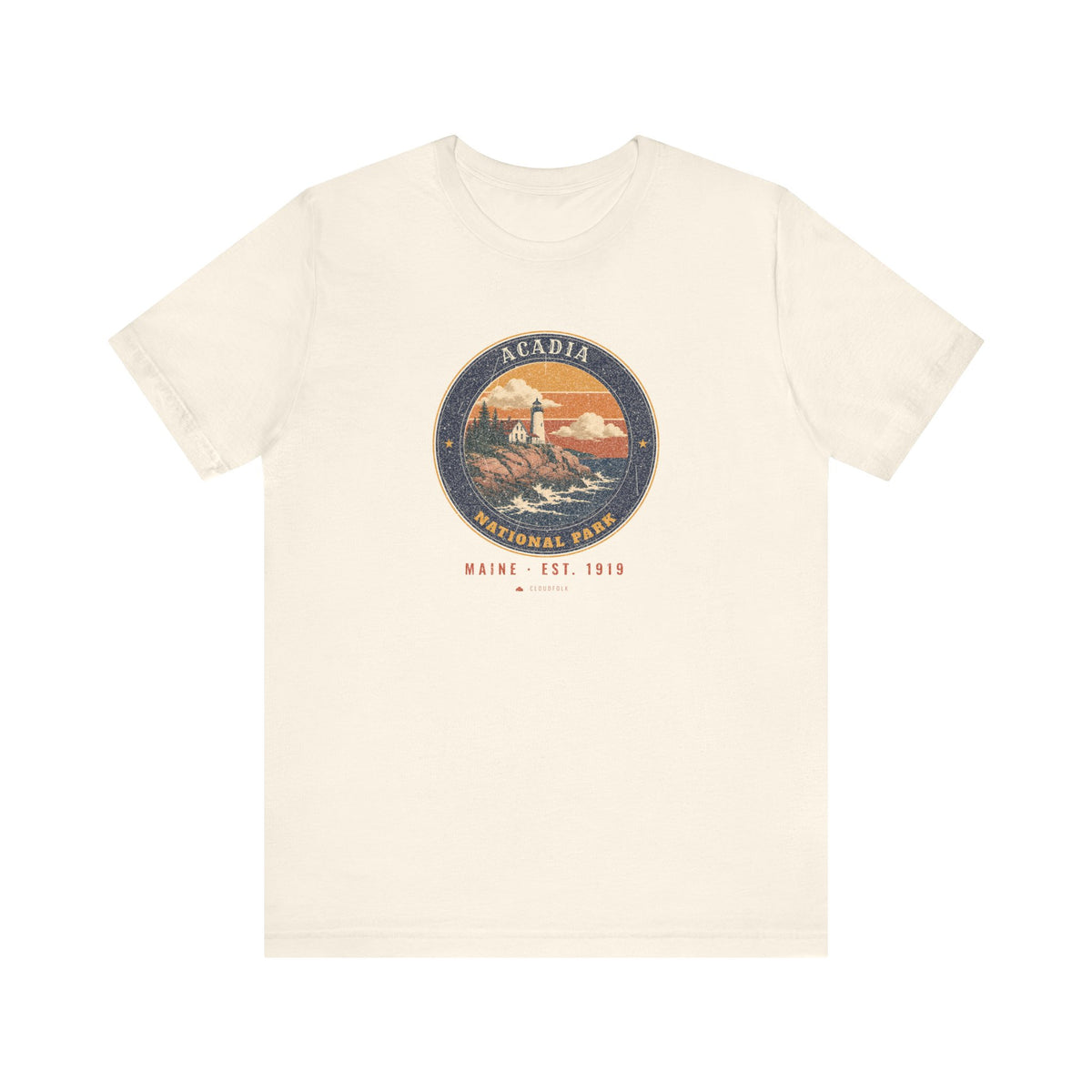 Acadia National Park T-Shirt – Vintage Lighthouse Coast Tee – Emblem