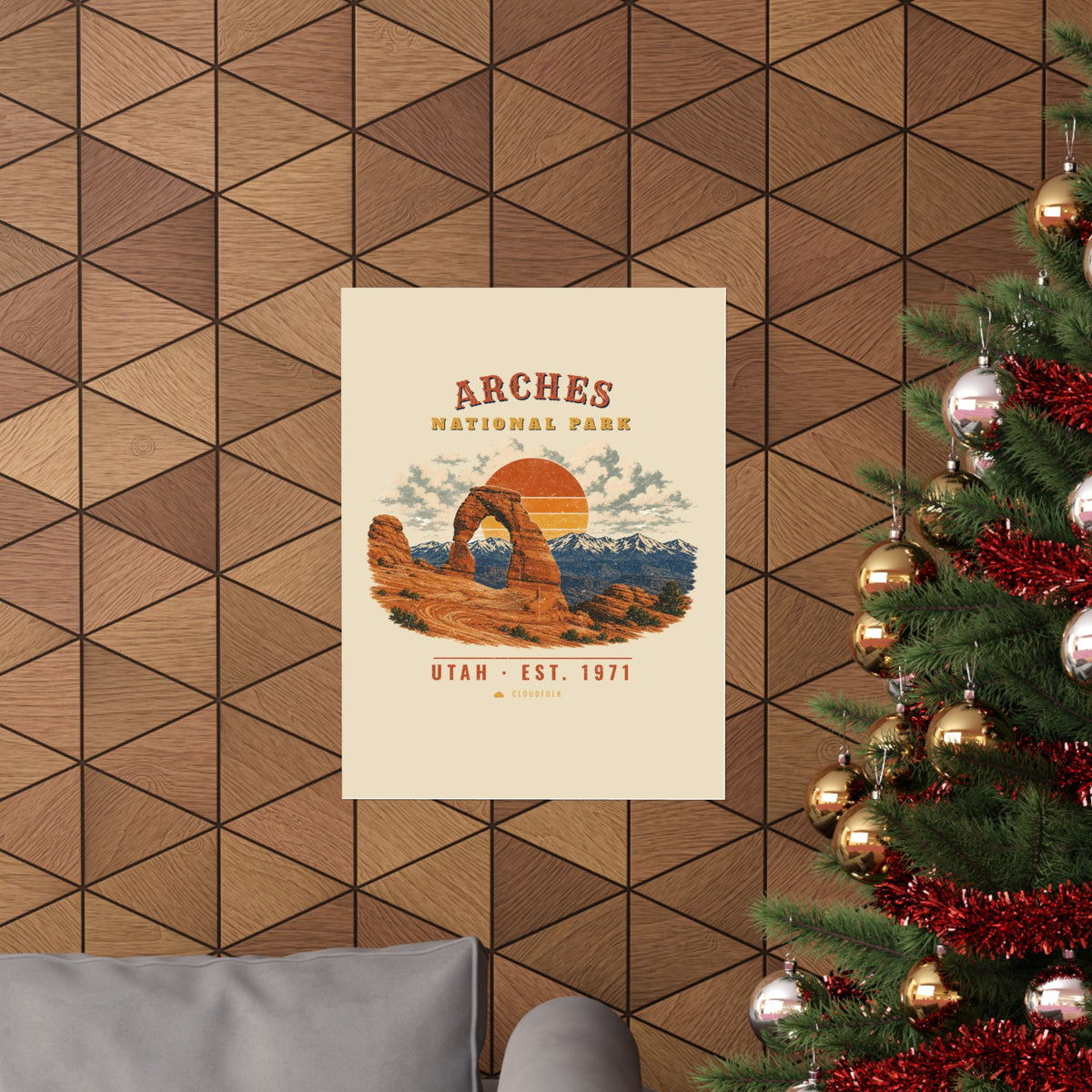Arches National Park Poster – Vintage Delicate Arch 18x24 Art Print – Landscape