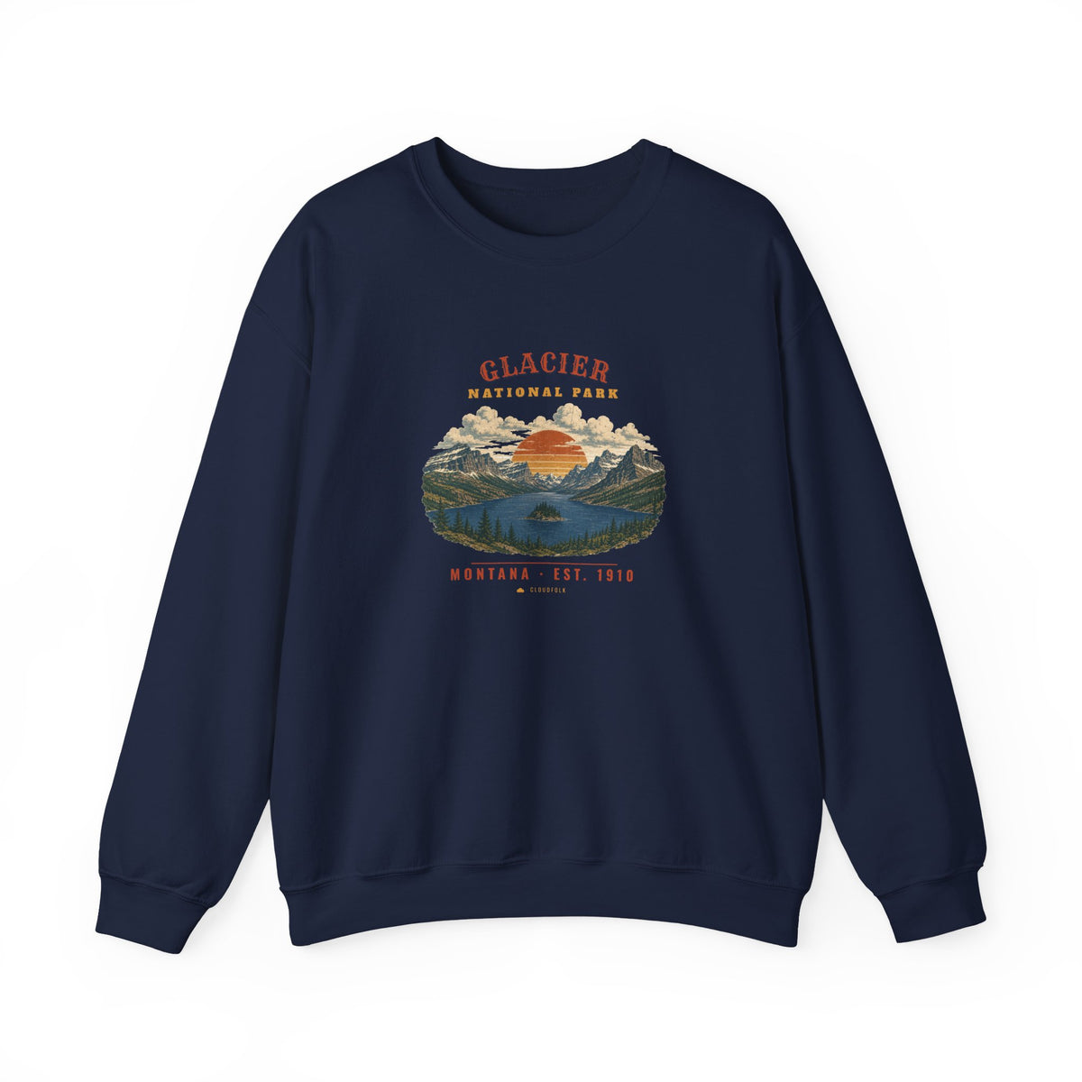 Glacier National Park Sweatshirt – Vintage St. Mary Lake Crewneck – Landscape