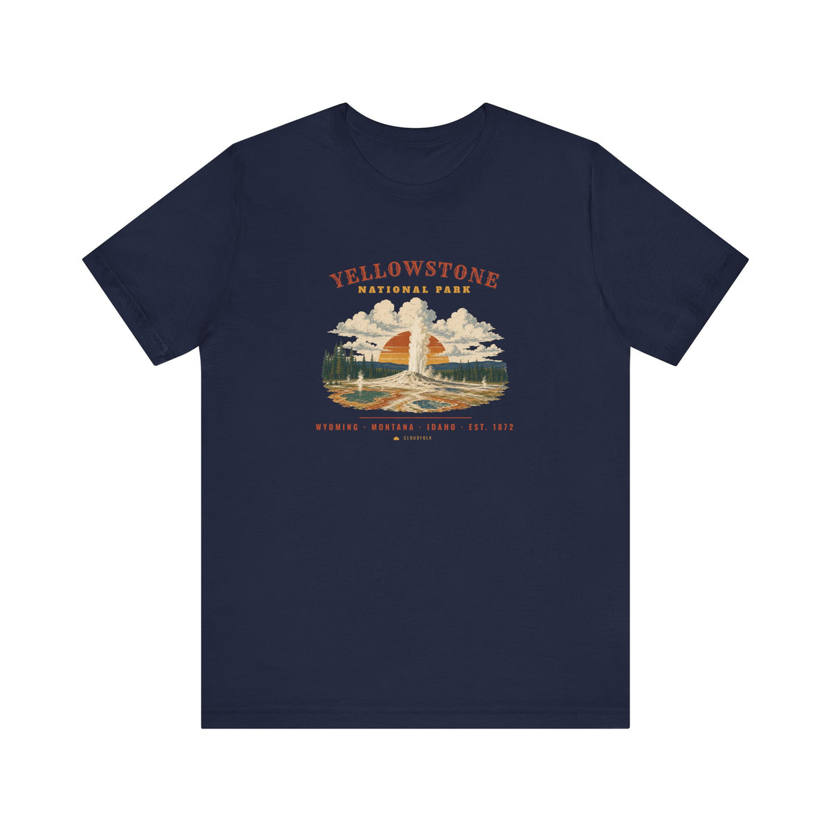 Yellowstone National Park T-Shirt – Vintage Geyser Basin Tee – Landscape