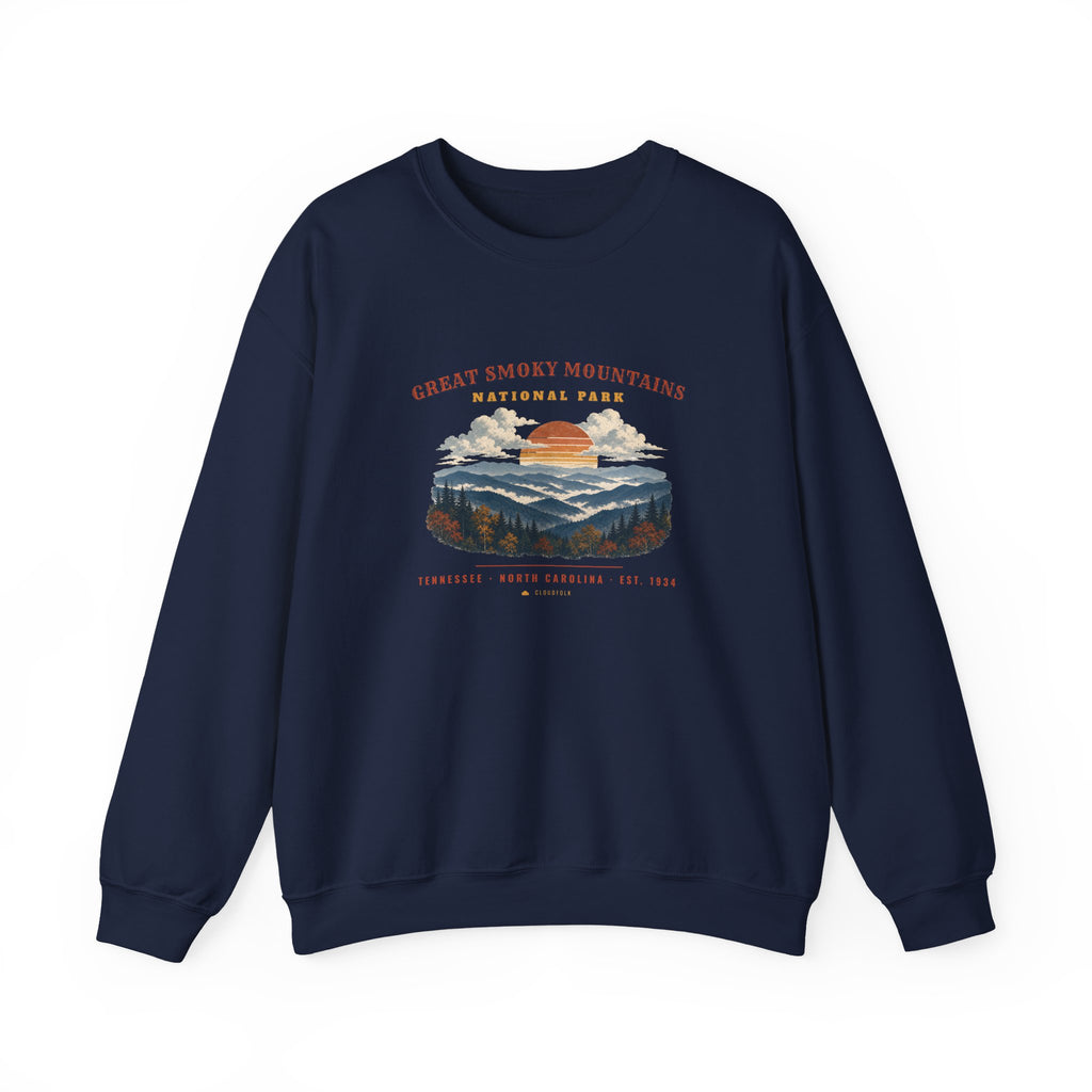 Great Smoky Mountains National Park Sweatshirt – Vintage Misty Ridges Crewneck – Landscape