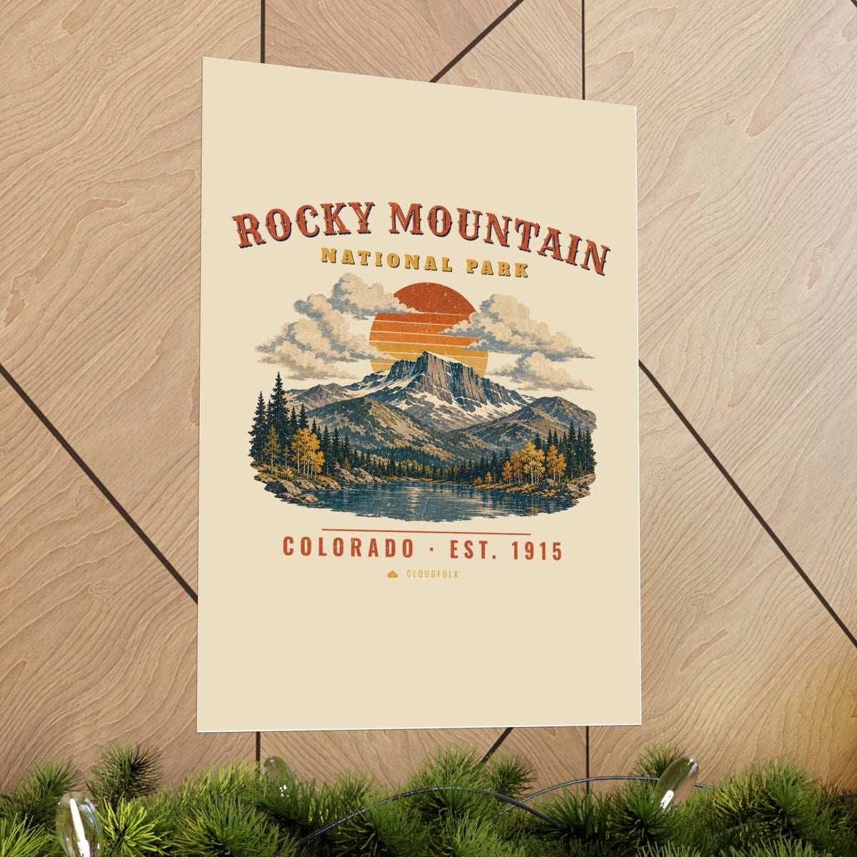 Rocky Mountain National Park Poster – Vintage Longs Peak 18x24 Art Print – Landscape