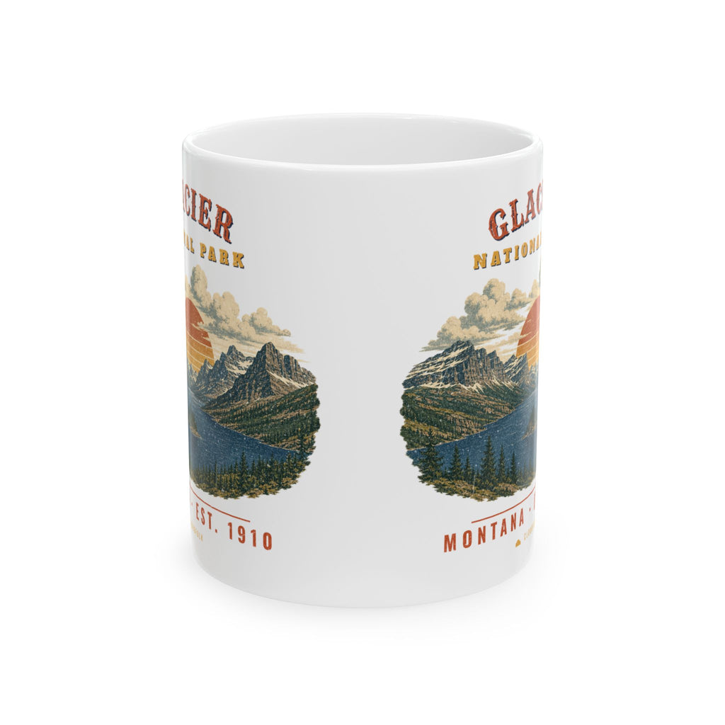 Glacier National Park Mug – Vintage St. Mary Lake 11oz Coffee Mug – Landscape