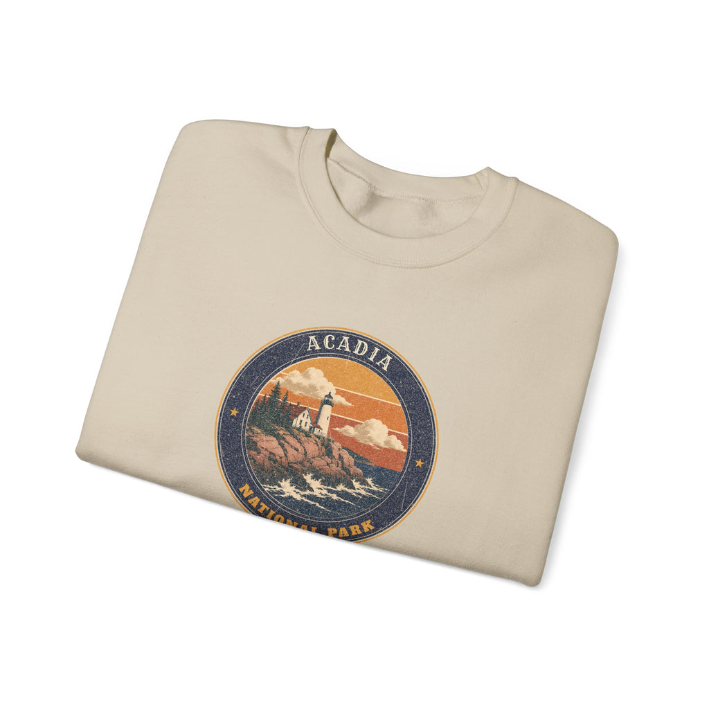 Acadia National Park Sweatshirt – Vintage Lighthouse Coast Crewneck – Emblem
